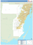 Miami Dade County Wall Map Basic Style